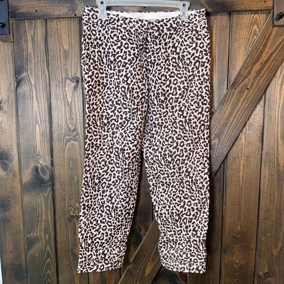 J Crew Cafe Capri Animal Print Linen Pants - Picture 1 of 5